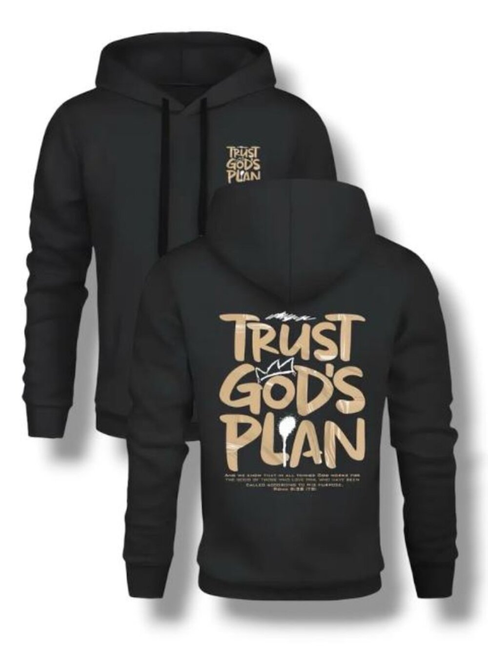 NWT - Trust God's Plan Christian Classic Hoodie BLACK - LARGE
